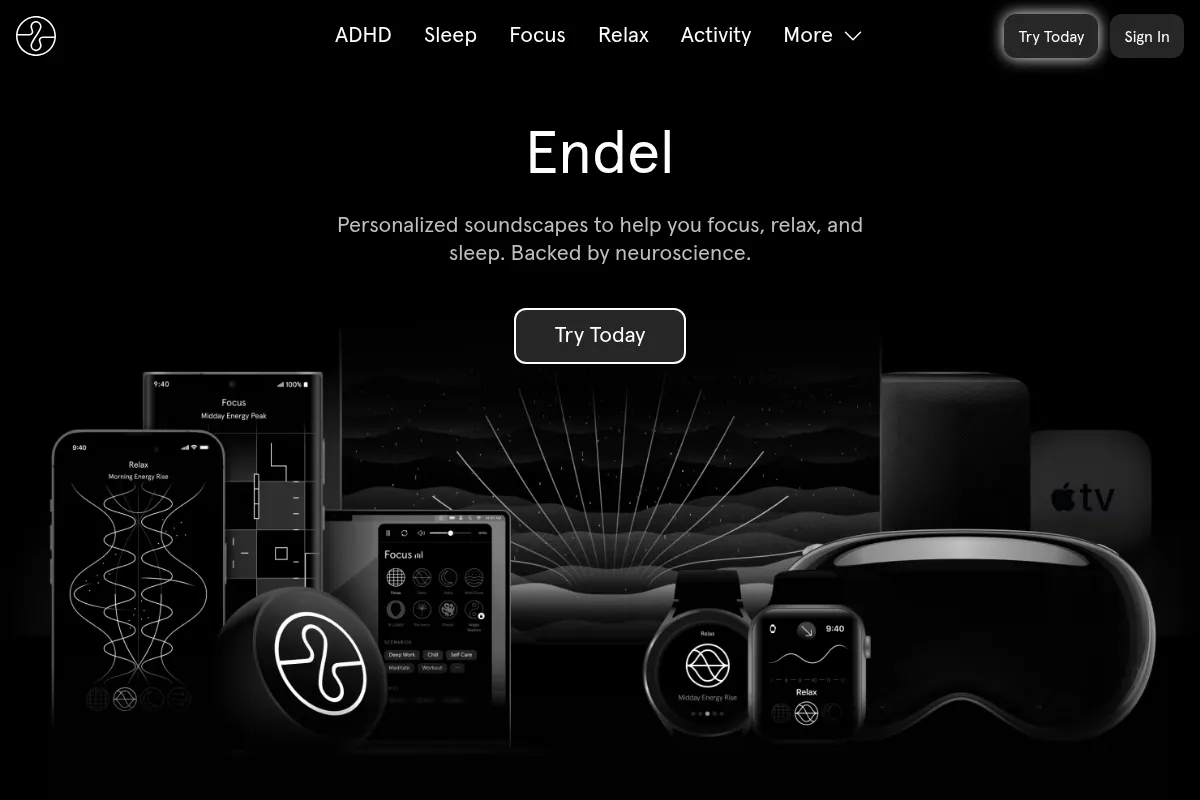 Endel website preview