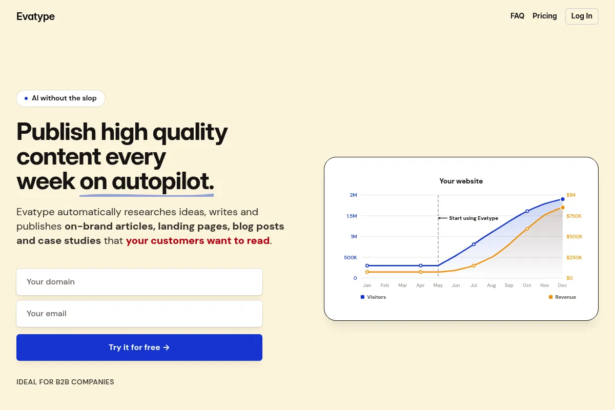 Evatype website preview