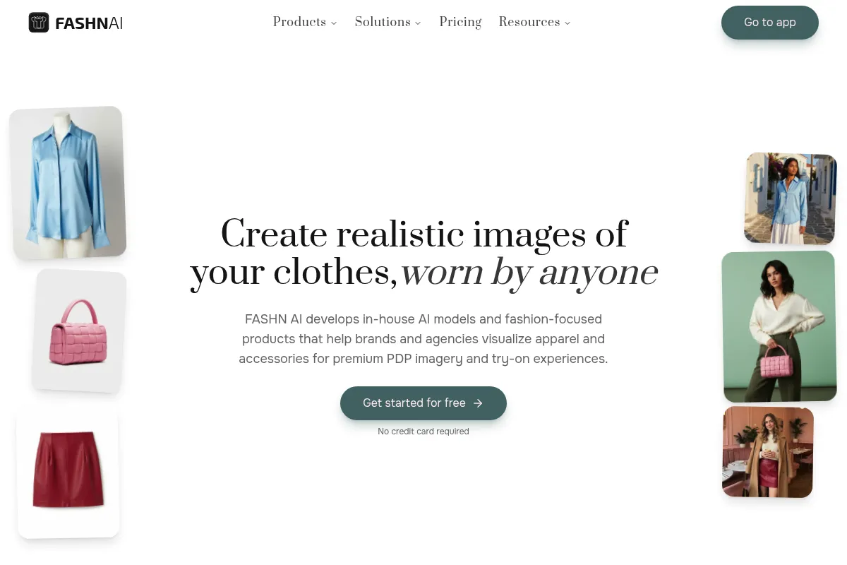 FASHN website preview