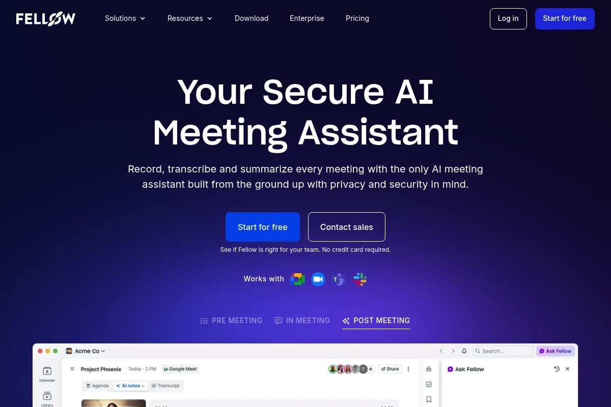 Fellow website preview