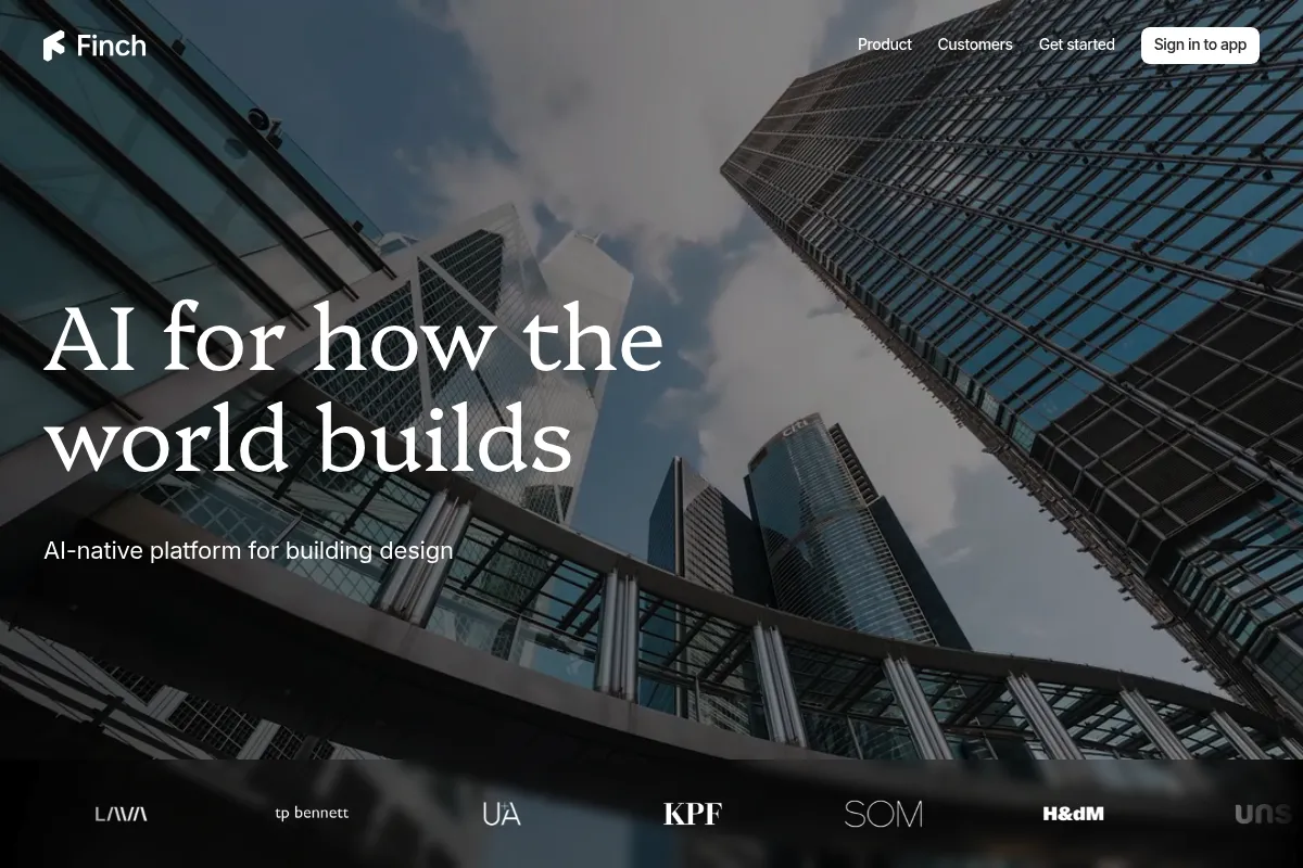 Finch 3D website preview