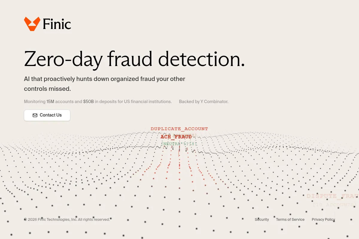 Finic website preview