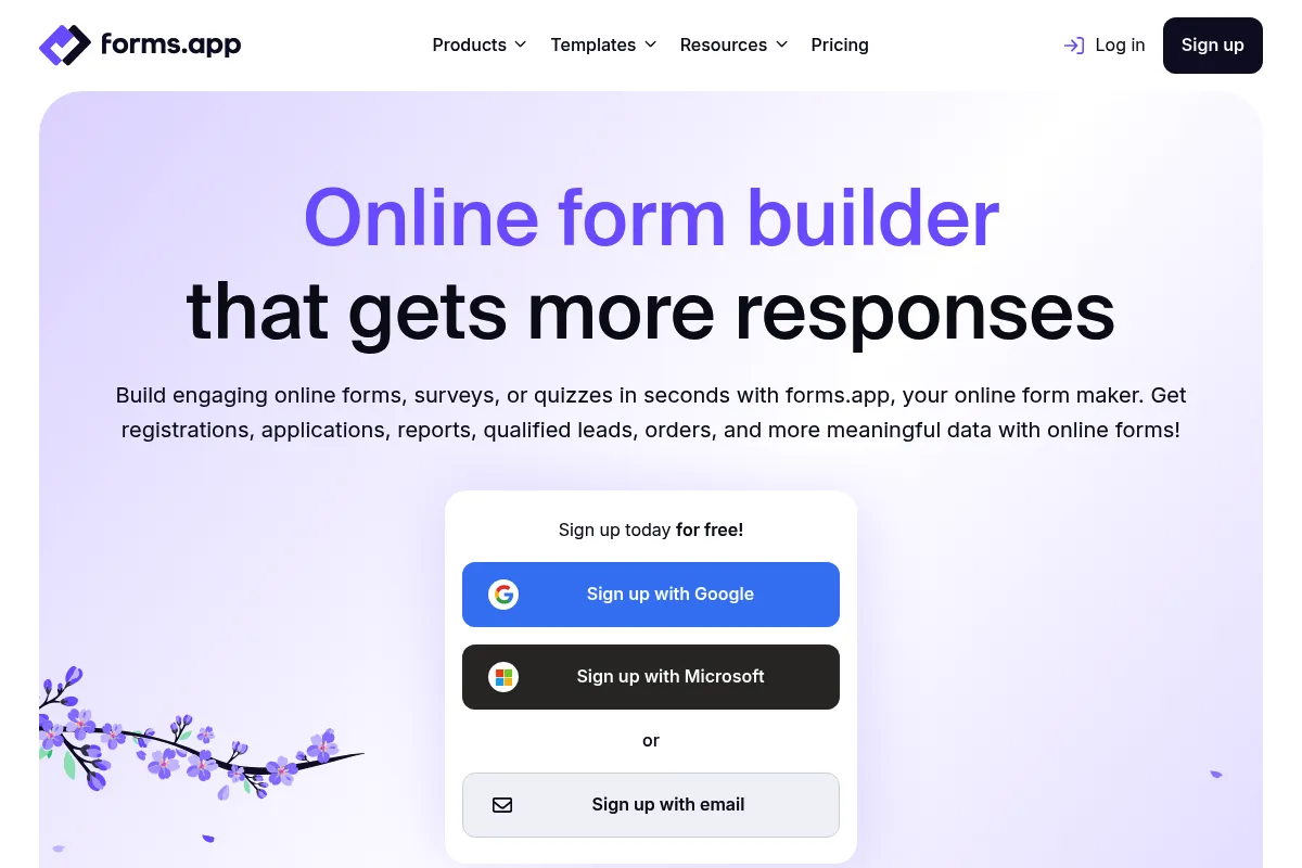 forms.app website preview