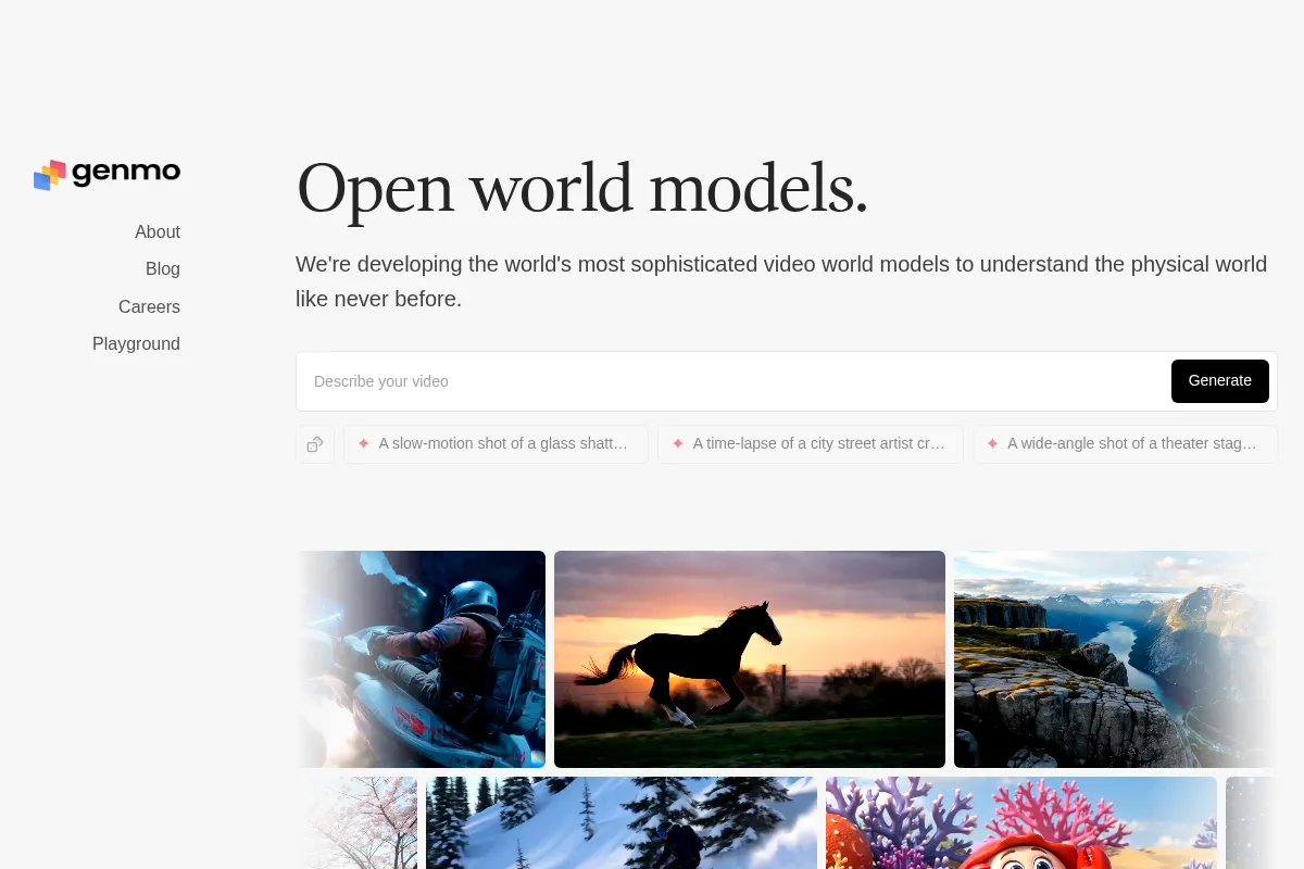 Genmo website preview