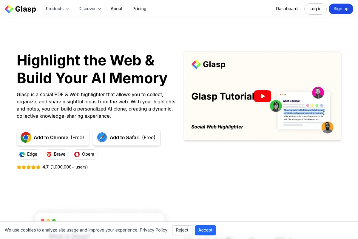 Glasp website preview