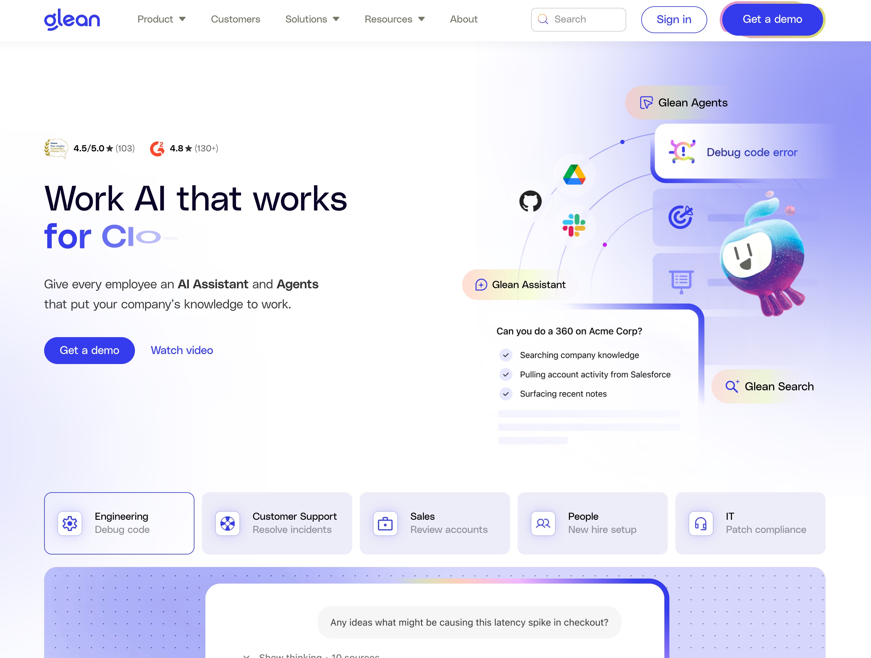 Glean website preview