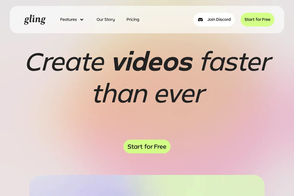 Gling website preview