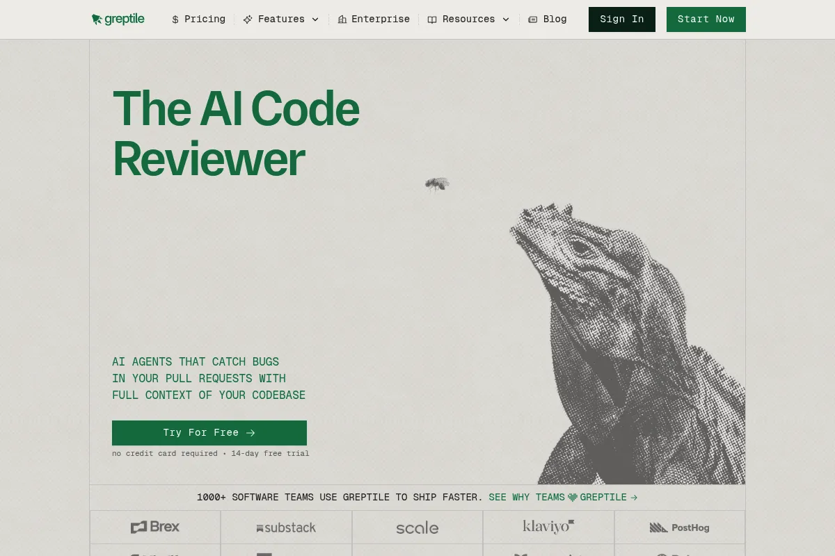 Greptile website preview