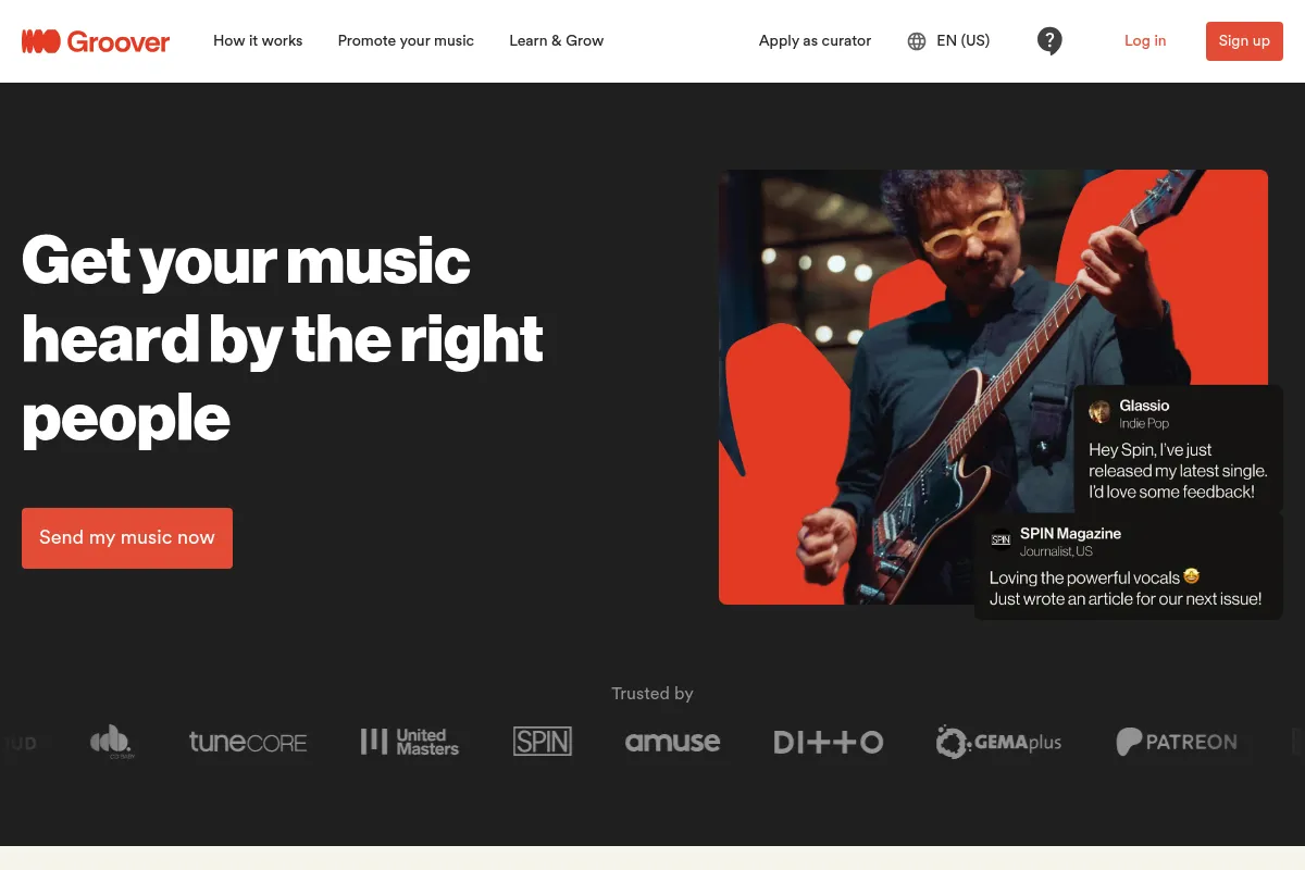 Groover website preview