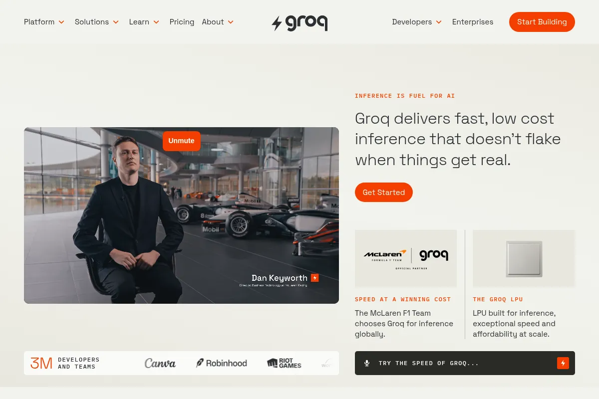 Groq website preview