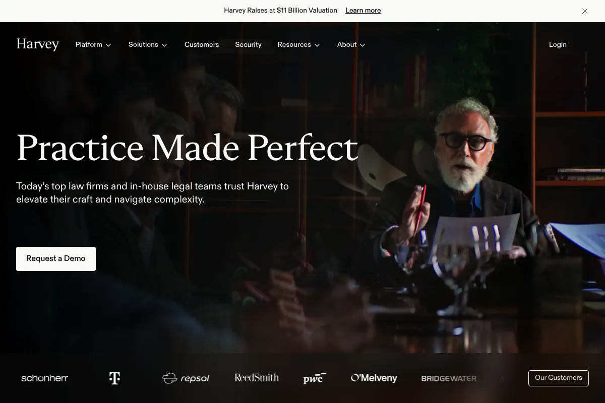 Harvey website preview