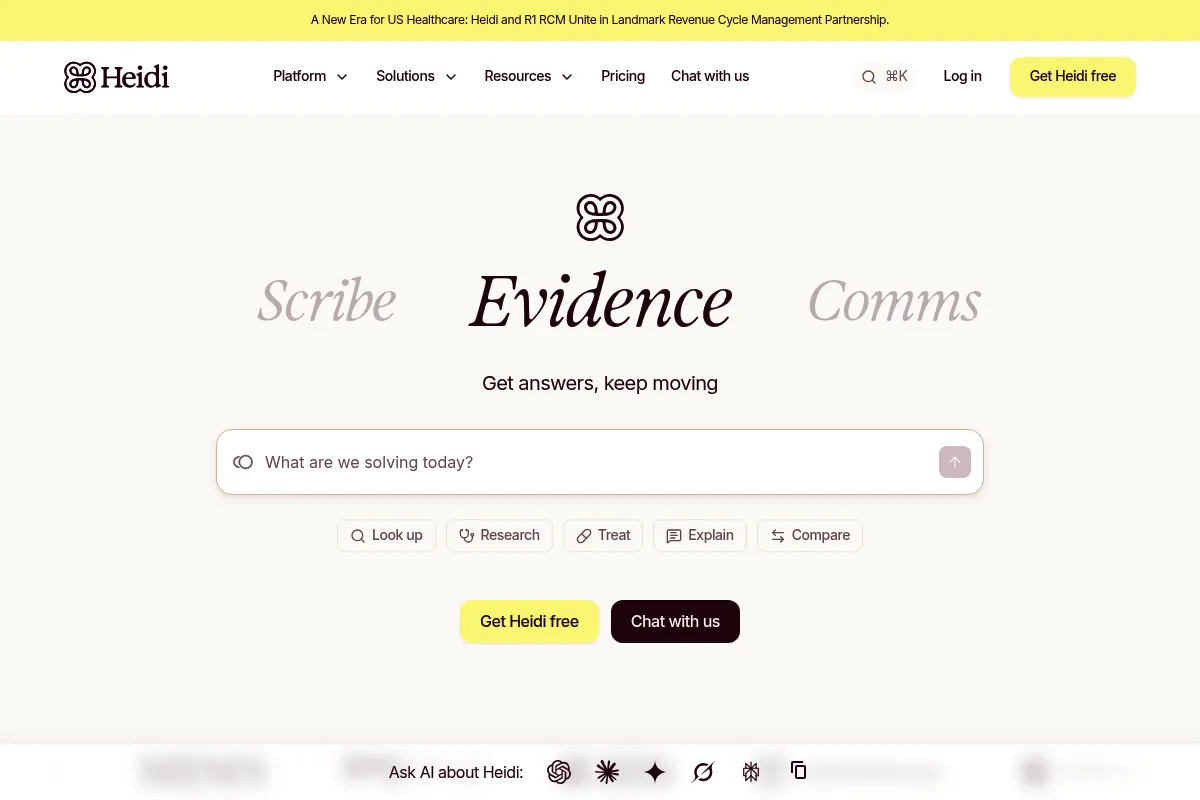 Heidi Health website preview