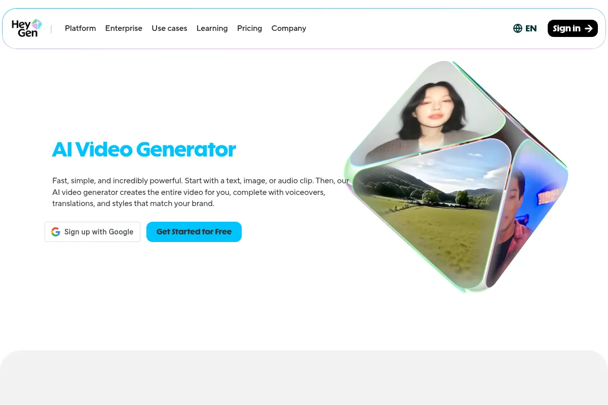 HeyGen website preview