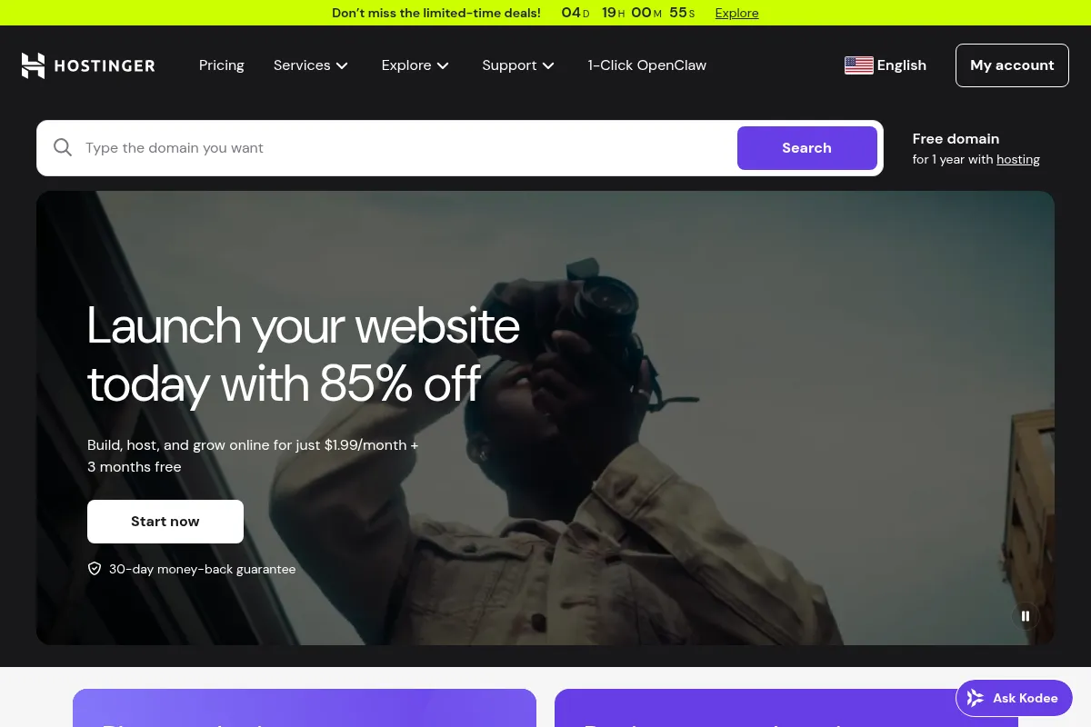 Hostinger AI Builder website preview