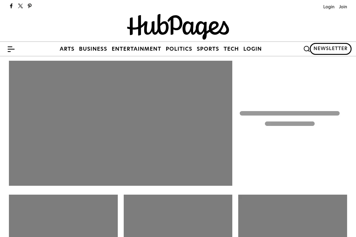 HubPages website preview