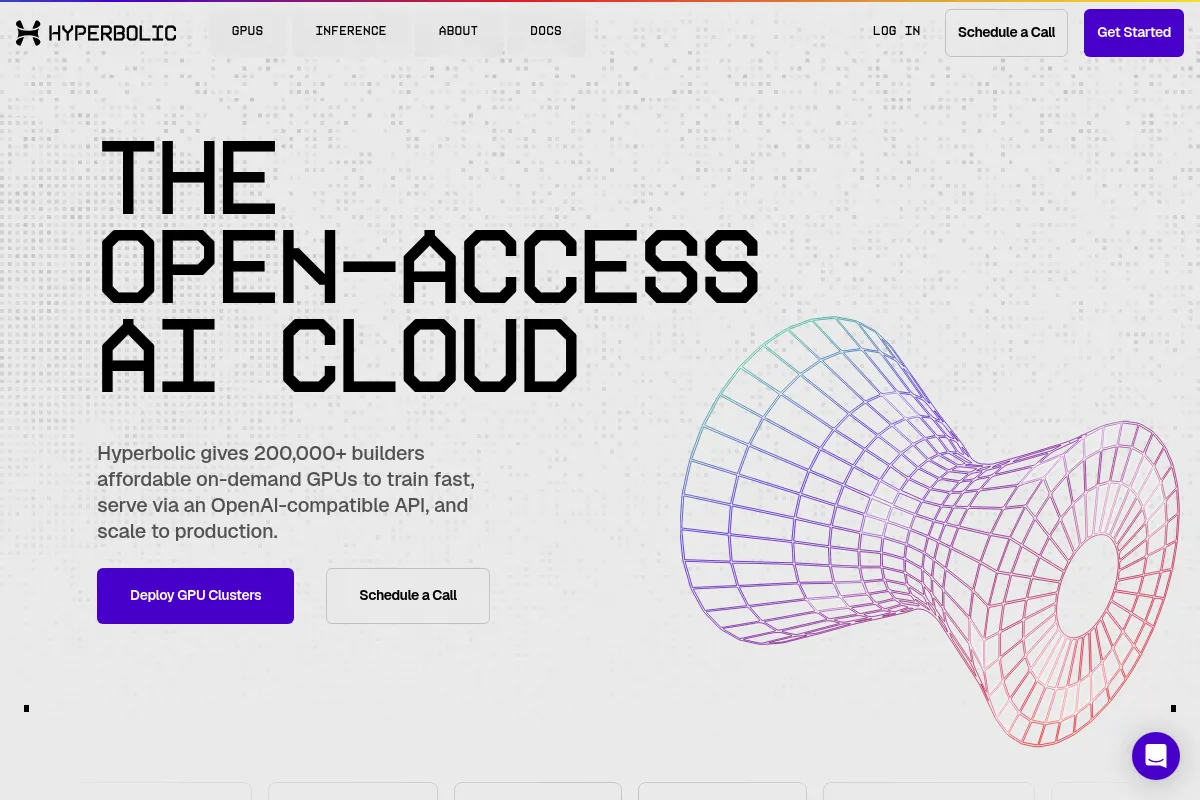 Hyperbolic website preview