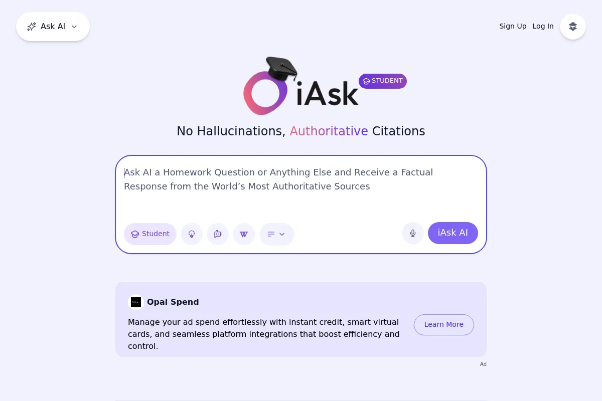 iAsk.Ai website preview