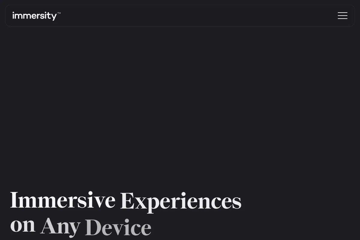 Immersity AI website preview
