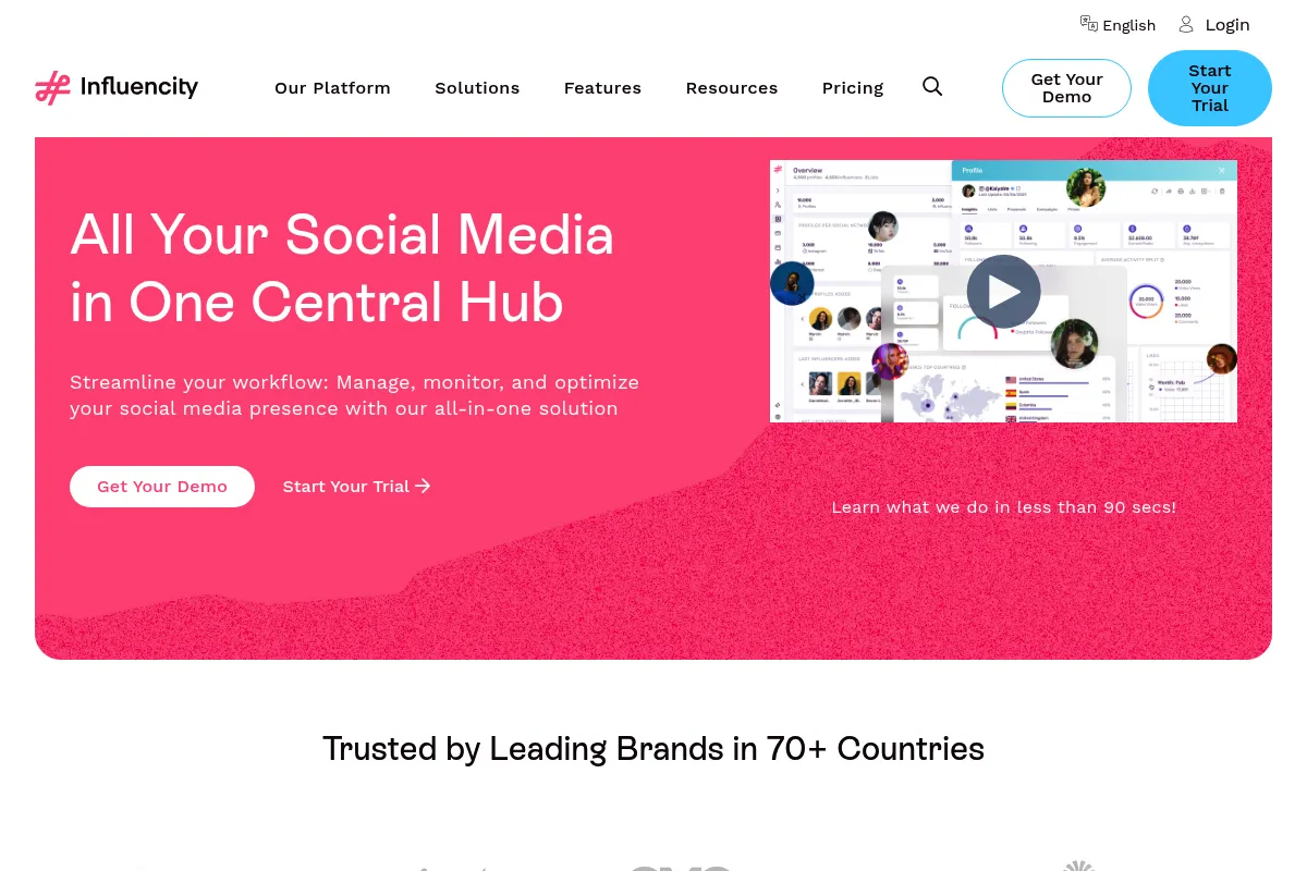 Influencity website preview