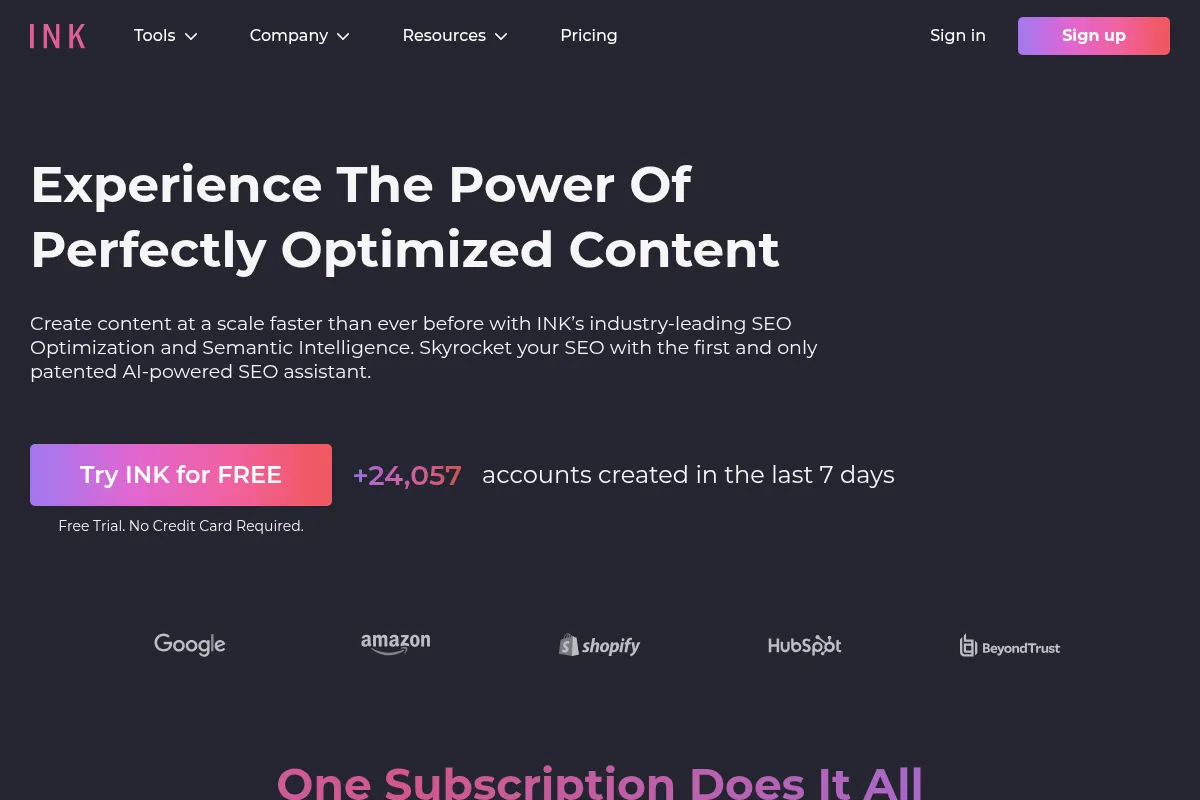 INK website preview