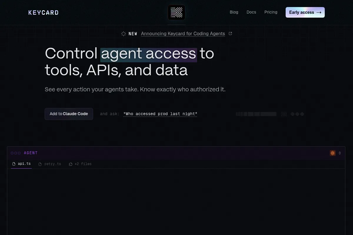 Keycard website preview