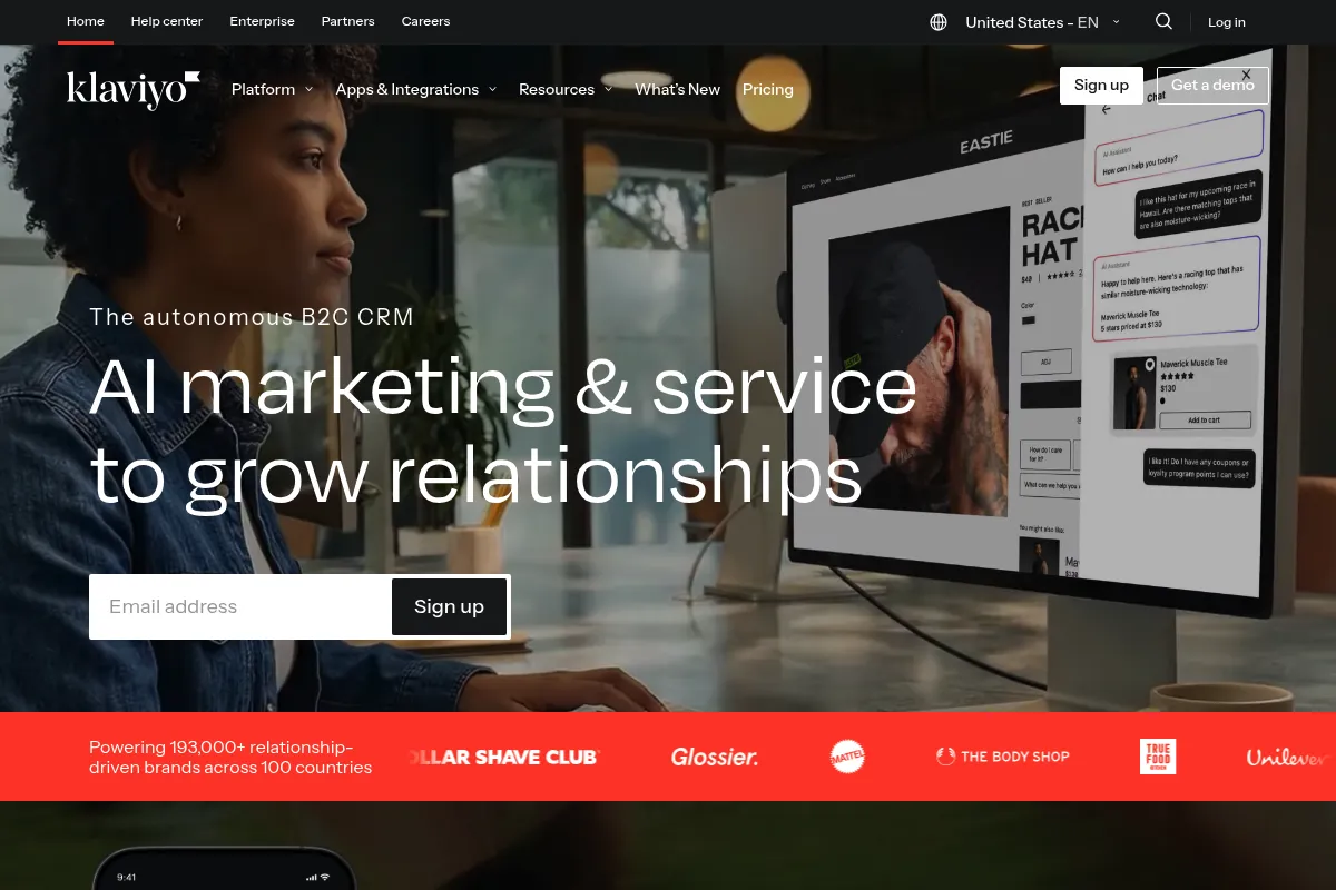 Klaviyo website preview
