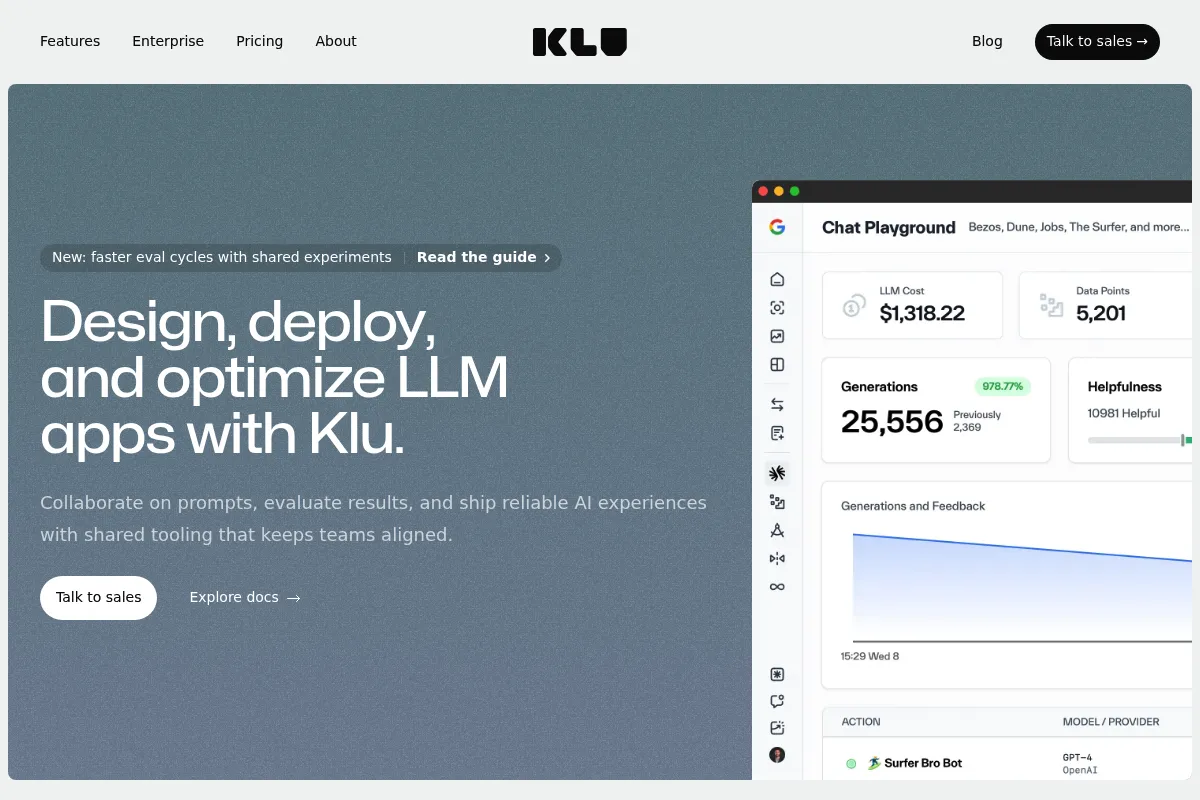 Klu website preview