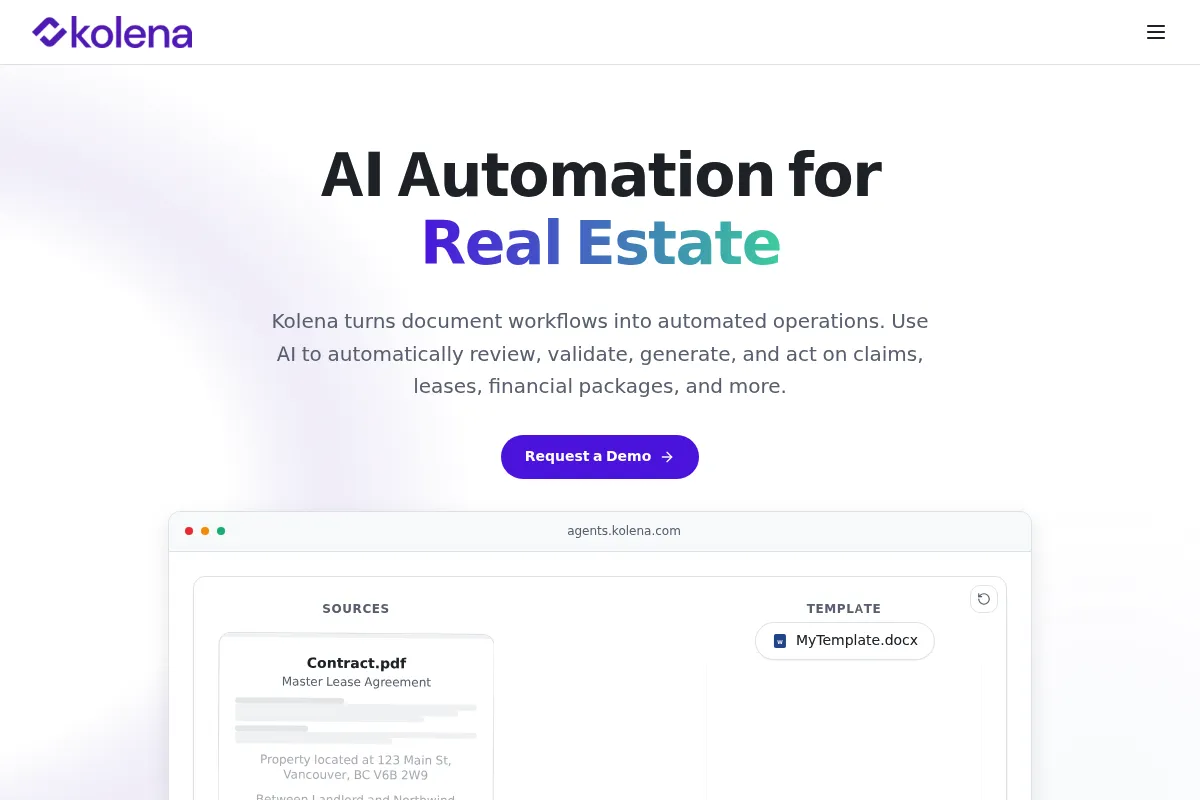 Kolena website preview