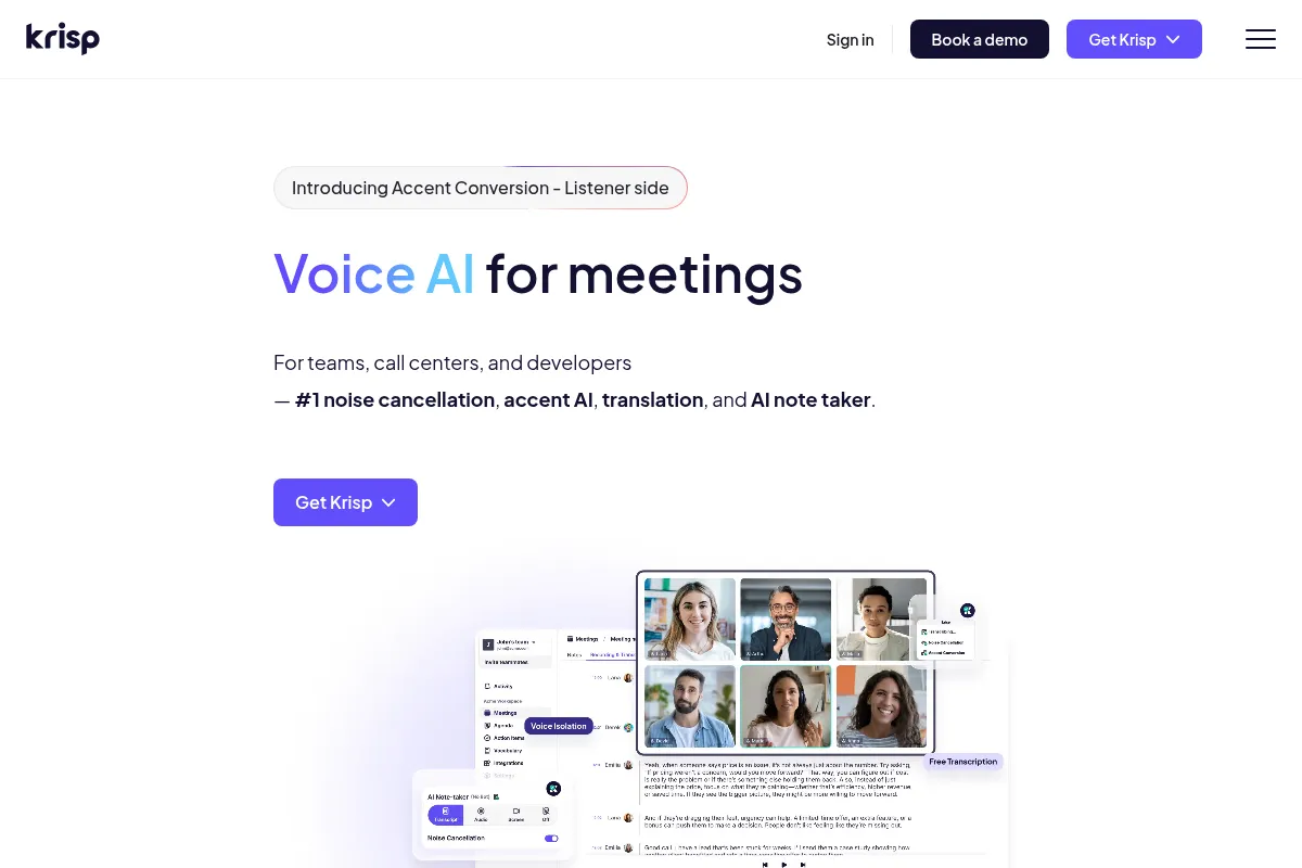 Krisp website preview