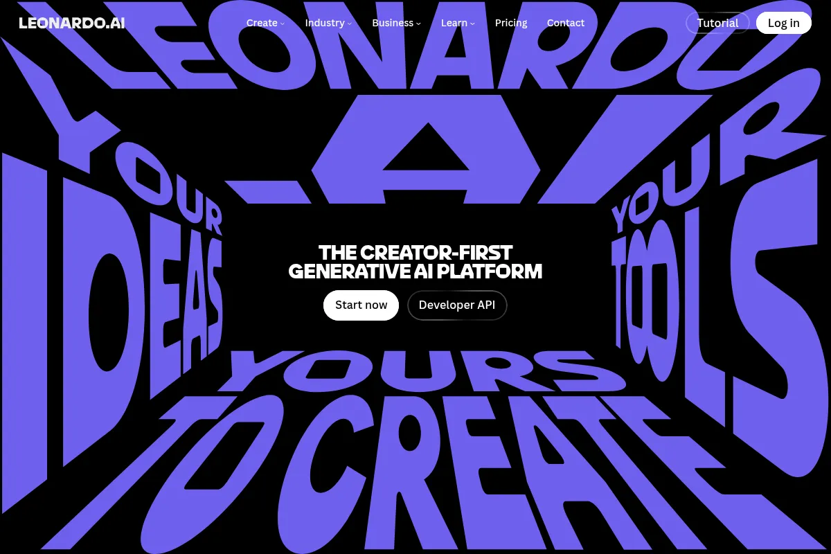 Leonardo AI website preview