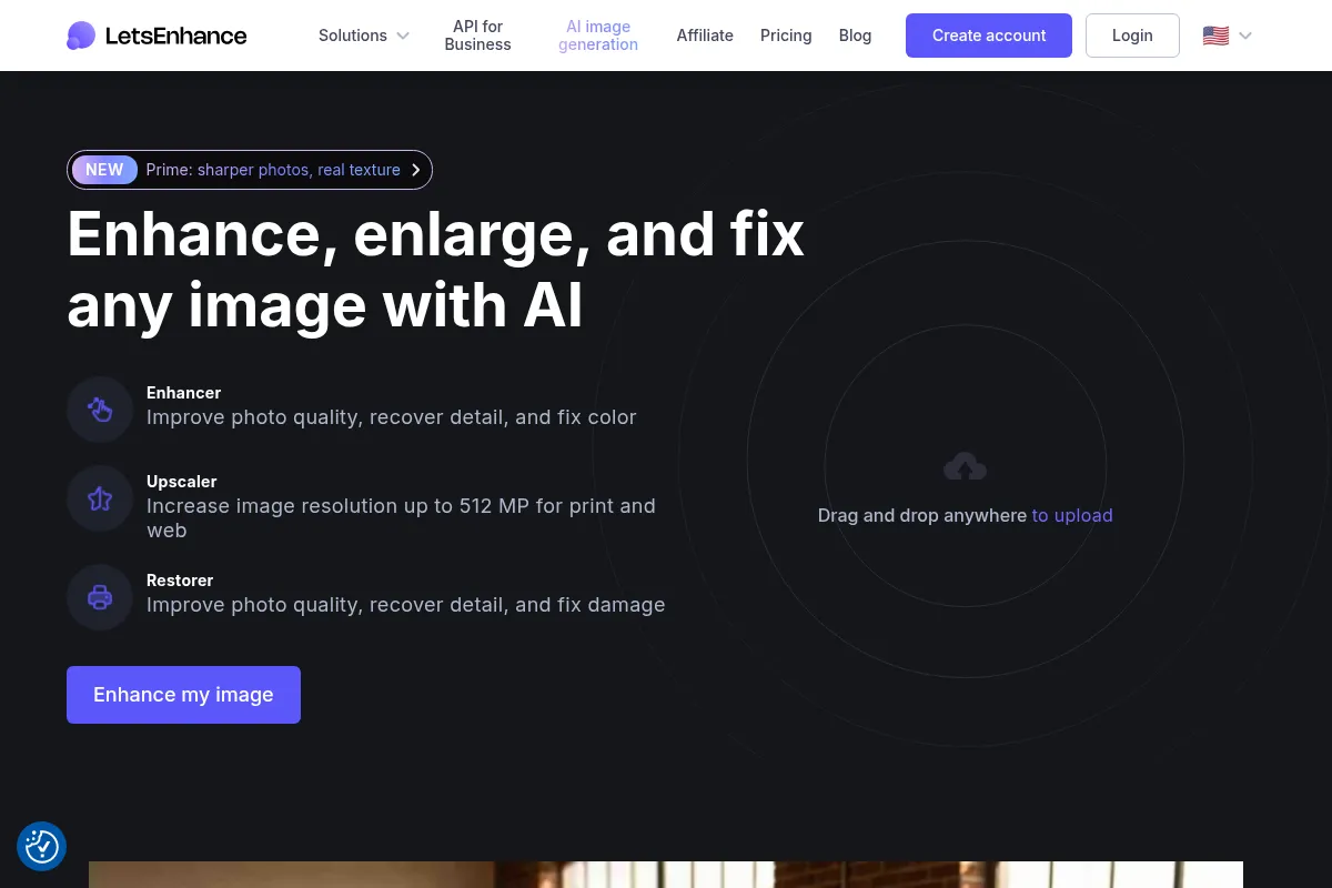 Let's Enhance website preview