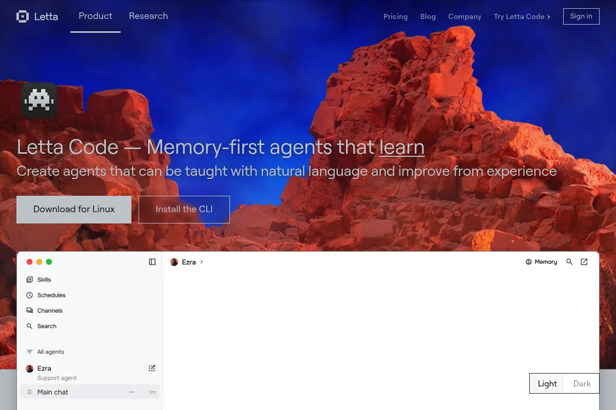 Letta website preview