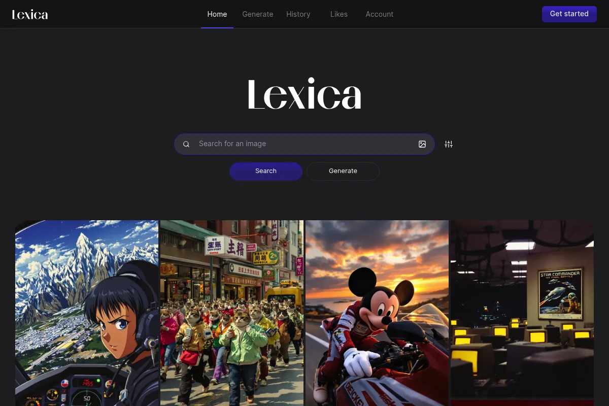 Lexica website preview