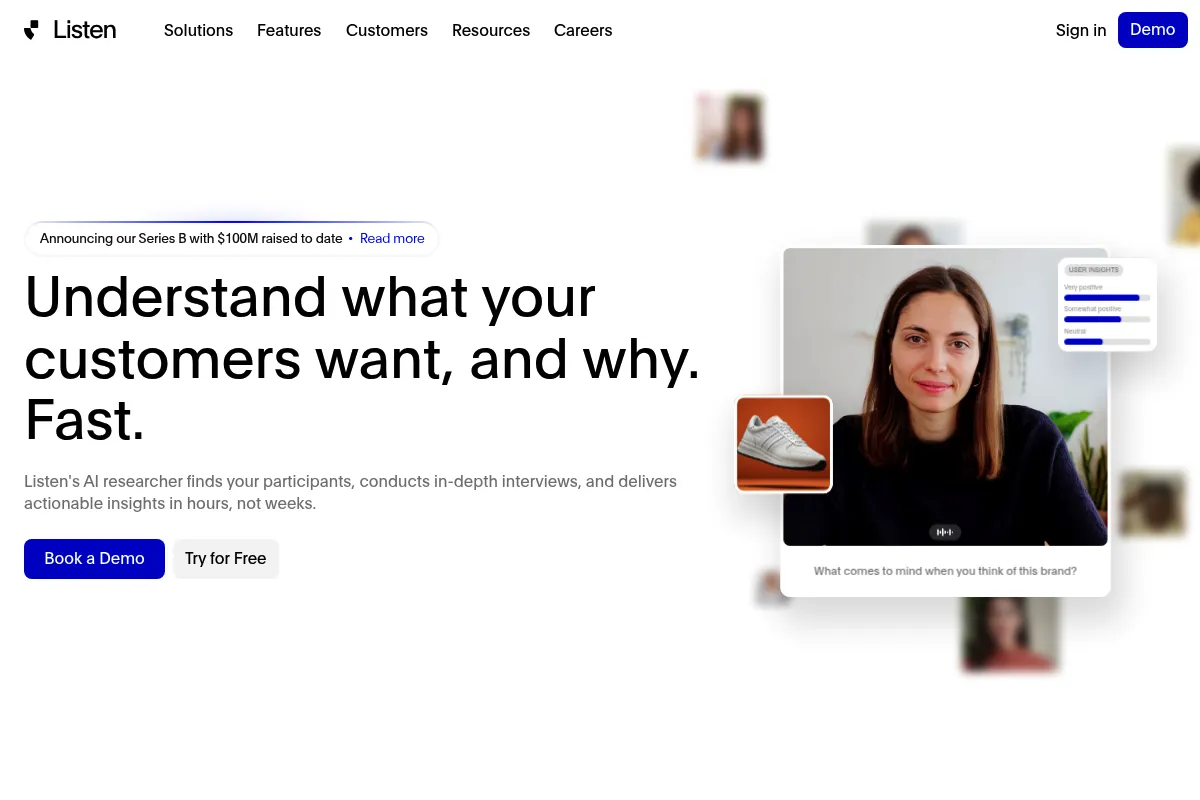 Listen Labs website preview