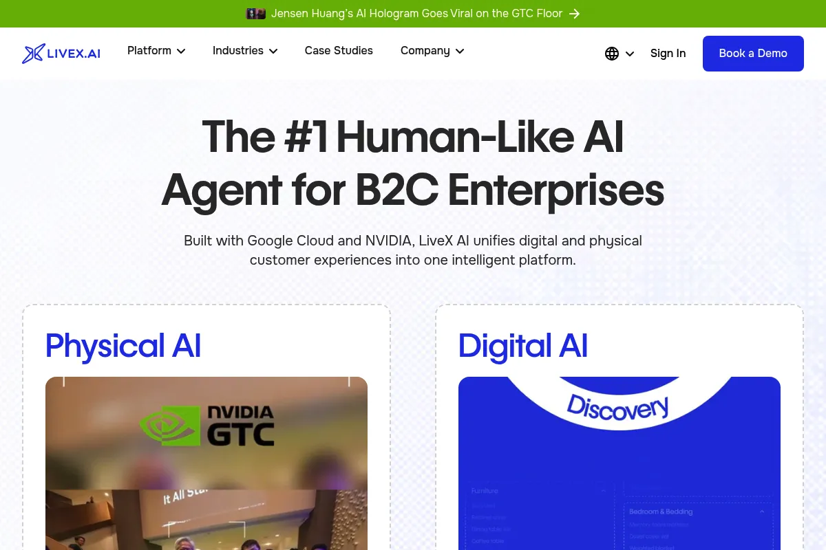 LiveX AI website preview