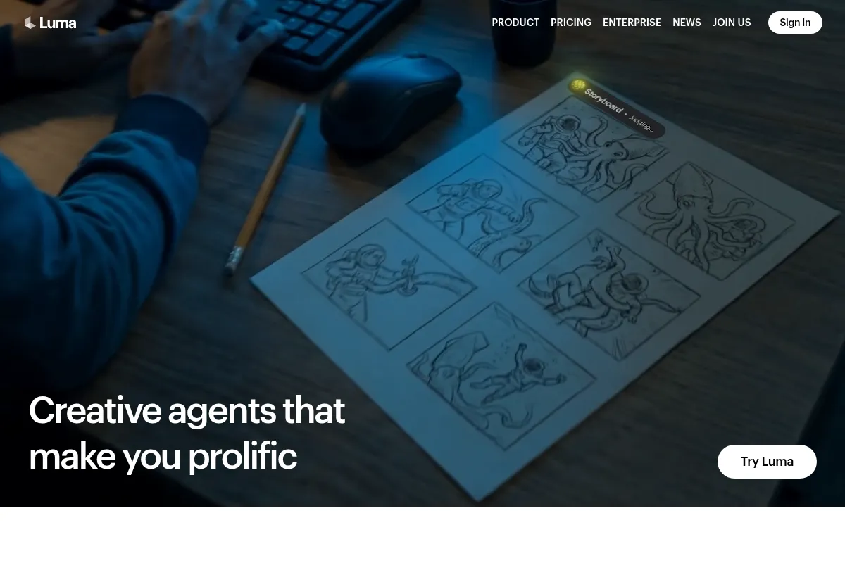 Luma website preview