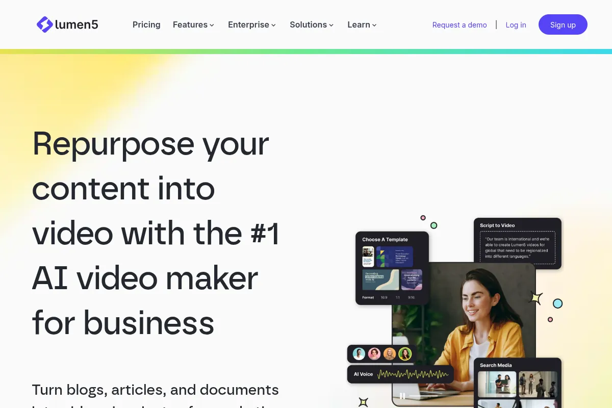 Lumen5 website preview