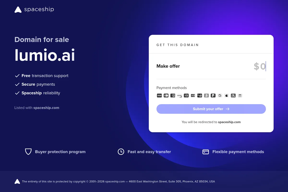 Lumio website preview