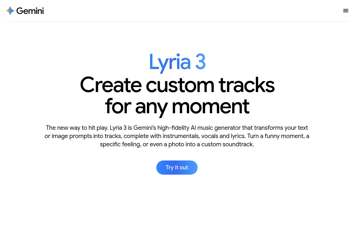 Lyria website preview