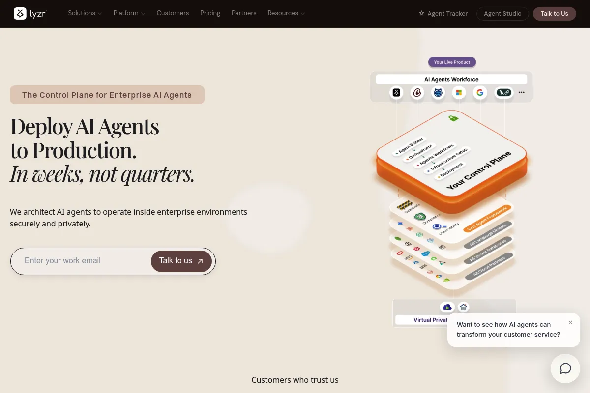 Lyzr website preview