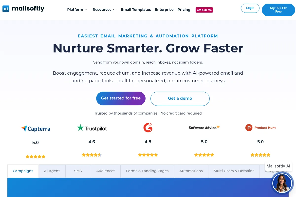 Mailsoftly website preview