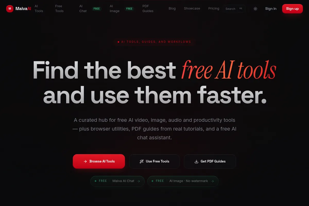 Malva AI website preview