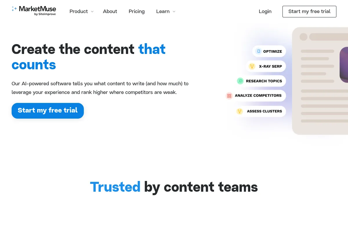 MarketMuse website preview