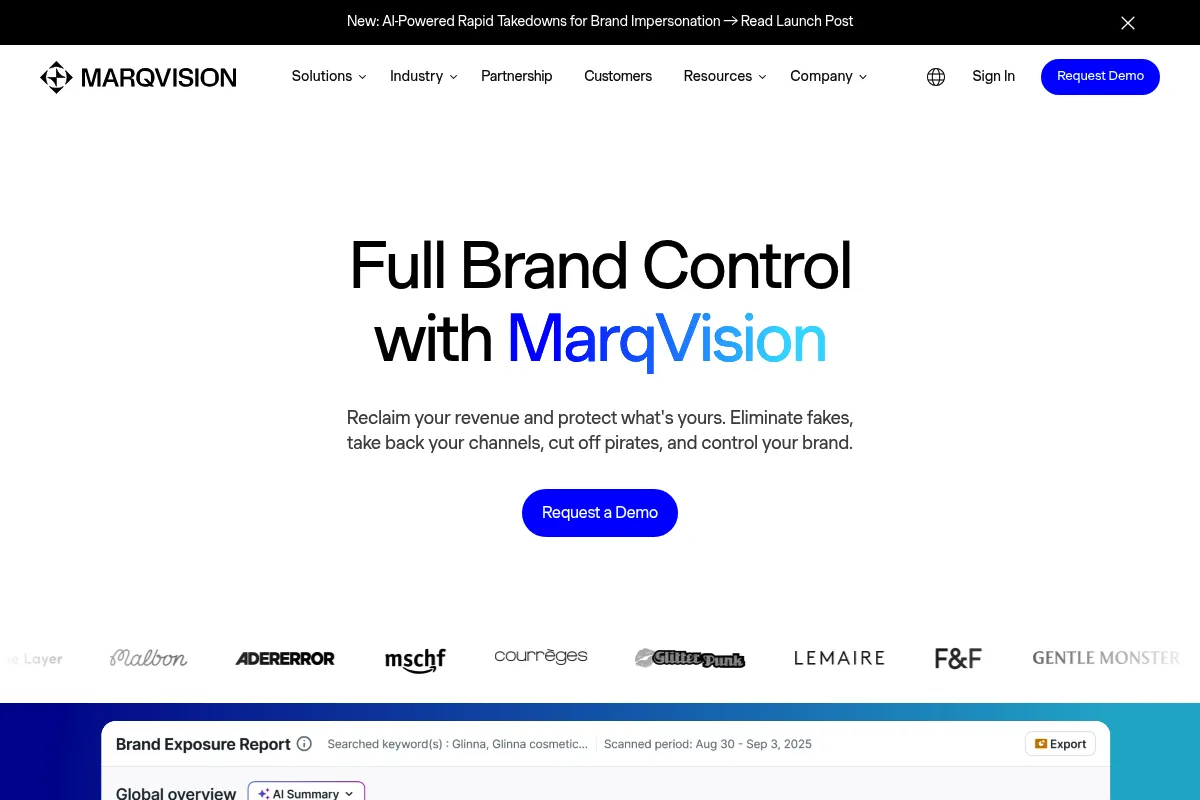 MarqVision website preview