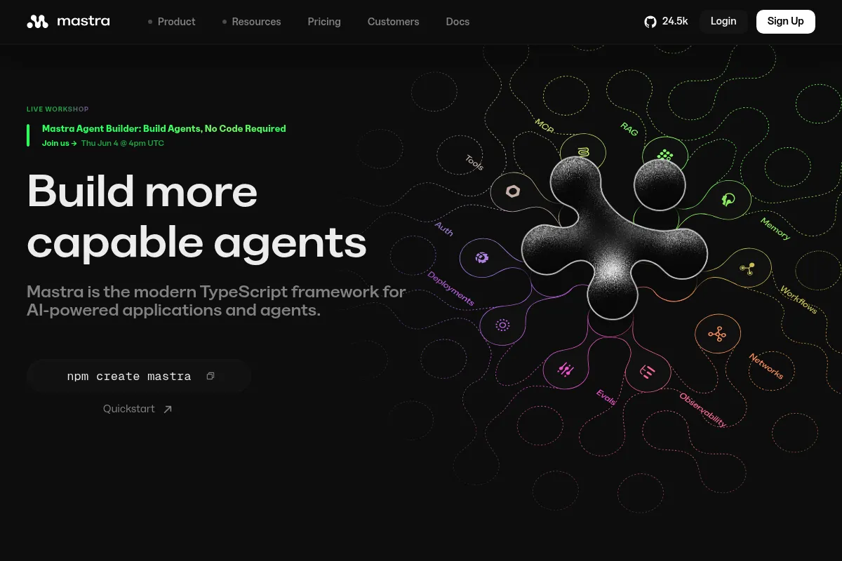 Mastra website preview