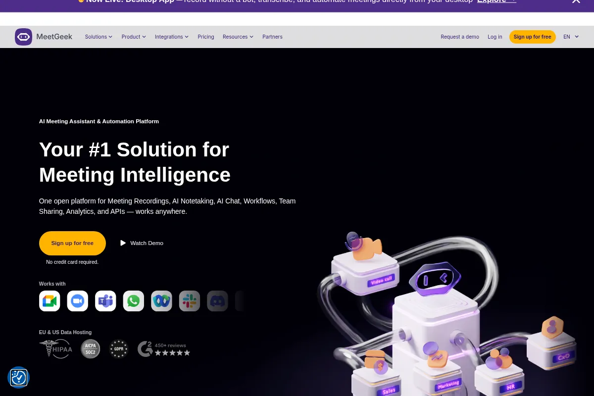 MeetGeek website preview