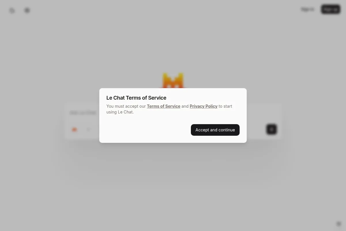 Mistral / Le Chat website preview