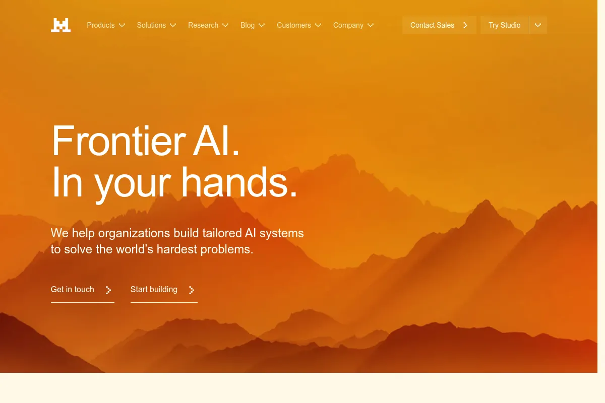 Mistral AI website preview