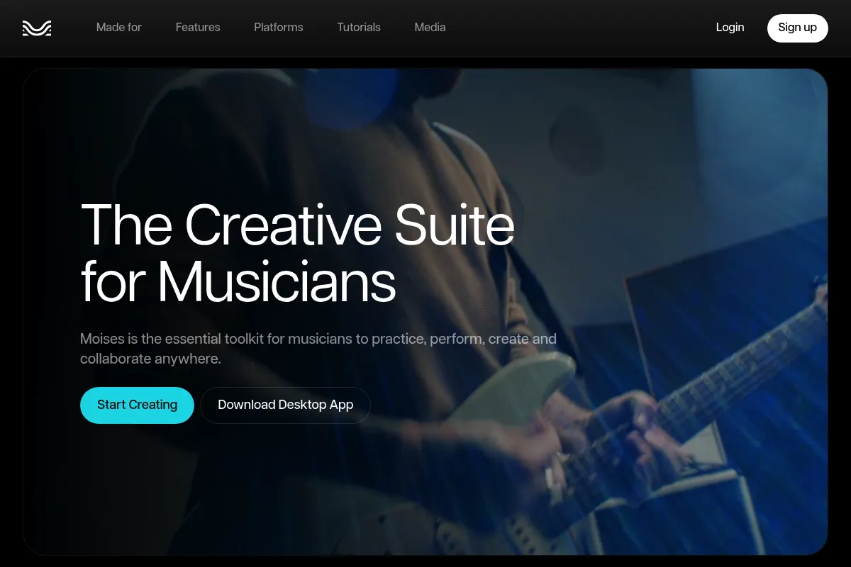 Moises website preview