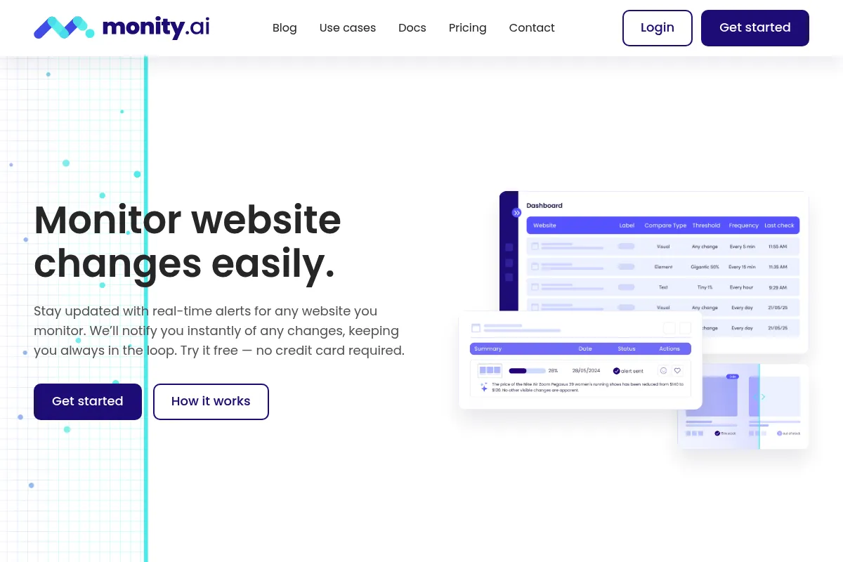 Monity website preview
